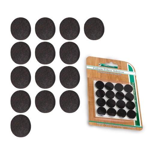 Feltro Adesivo Redondopara Proteção de Pisos  16 peças 1