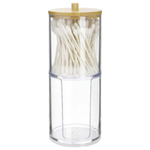 Porta Cotonete e Algodão Vertical com Tampa - Organiz