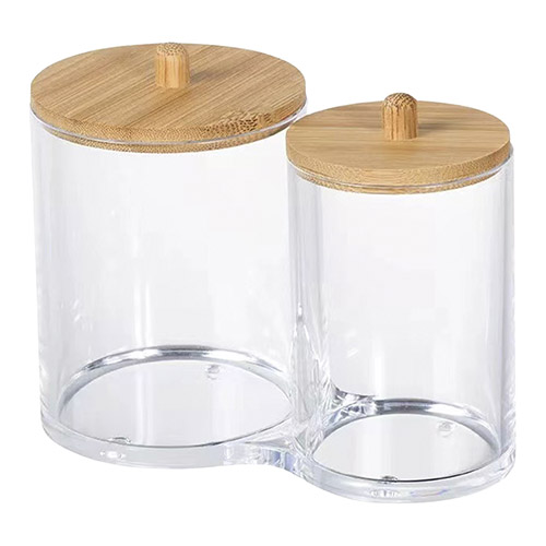 Porta Cotonete e Algodão Duplo com Tampa - Organiz