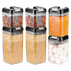 Kit com 6 Potes Herméticos - - - Ke Home