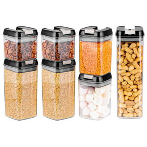 Kit com 7 Potes Herméticos - - - Ke Home