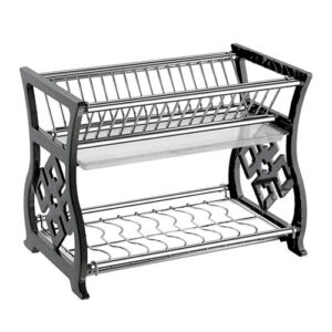 Escorredor de Louças em Inox 2 Andares - - - Ke Home