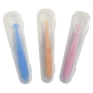 Colher Infantil Colorida em Silicone com Estojo - - - Ke Home
