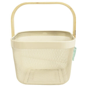 Cesto Aramado com Alça de Madeira Color 18