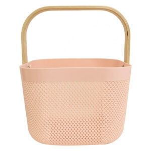 Cesto Aramado com Alça de Madeira Quadrado Color 17