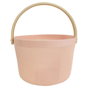 Cesto Aramado com Alça de Madeira Redondo 17