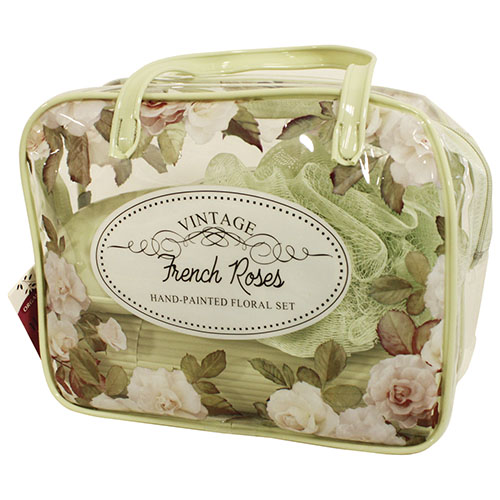 Necessaire Transparente para Viagem Flores 5 peças - Organiz