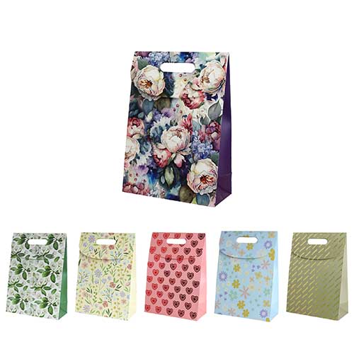 Sacola para Presente Flores 19 x 27 x 9 cm - Organiz