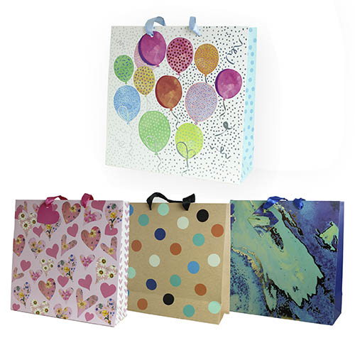 Sacola para Presente Estampada 28 x 28 x 10 cm - Organiz