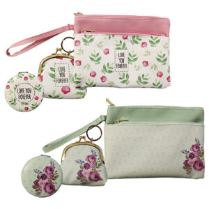 Conjunto Happy Mom Necessaire + Porta Moedas + Espelho - Organiz