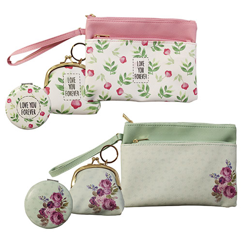 Conjunto Happy Mom Necessaire + Porta Moedas + Espelho - Organiz