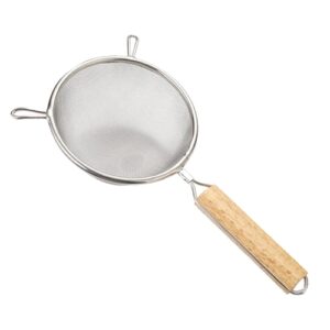 Peneira Inox com Cabo de Madeira Linha Wood 18 cm - Ke Home