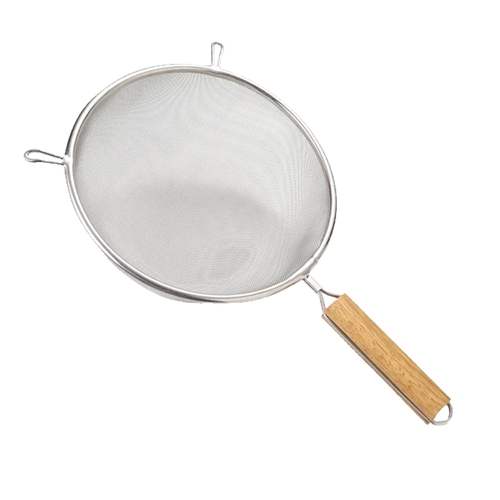 Peneira Inox com Cabo de Madeira Linha Wood 23 cm - Ke Home