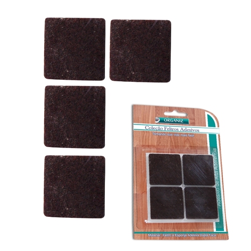 Feltro Adesivo Quadrado para Proteção de Pisos  4 peças 3