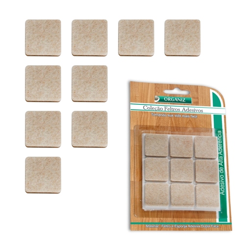 Feltro Adesivo Quadrado para Proteção de Pisos  9 peças 2