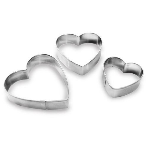Jogo de Cortador Inox Coração 3 peças - Ke Home