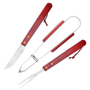 Kit para Churrasco Linha Pampa 3 Peças com Cabo de Madeira - Ke Home