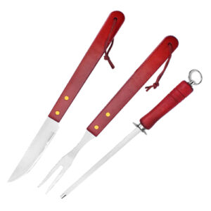 Kit para Churrasco 3 Peças com Cabo de Madeira - Ke Home
