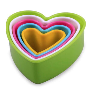 Jogo de Cortadores Coração Color 5 peças - Ke Home