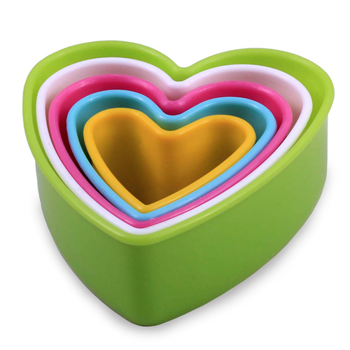 Jogo de Cortadores Coração Color 5 peças - Ke Home