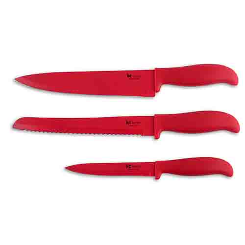 Jogo de Facas Inox Color 3 peças - Ke Home