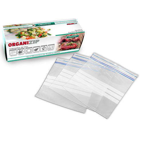 Sacos com Vedação Dupla ORGANIZIP 20 peças 16 x 14 cm - Organiz