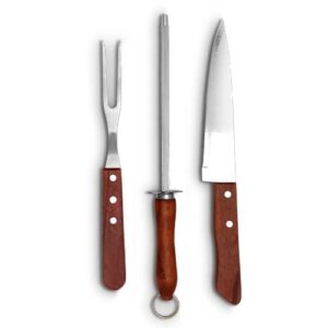 Kit de Churrasco com Cabo de Madeira Linha Ke Wood - Ke Home