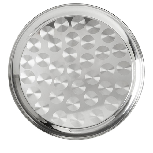 Bandeja Redonda em Inox Texturizada 36 cm - Ke Home