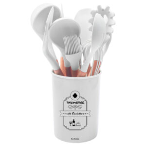 Kit de Talheres para Servir Linha Flórida Branco 12 peças em Silicone - Ke Home