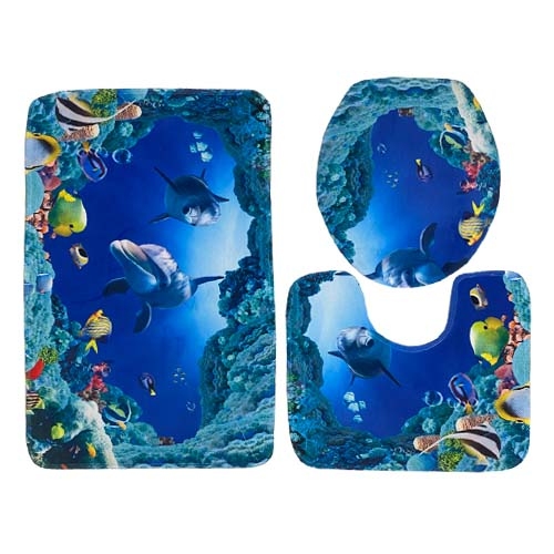 Kit de Tapetes para Banheiro Estampados 50 x 80 cm - Organiz