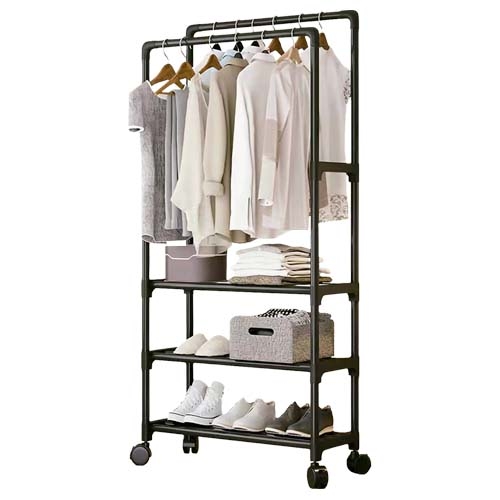 Arara Dupla com 3 Prateleiras 59 x 39 x 52 cm - Organiz