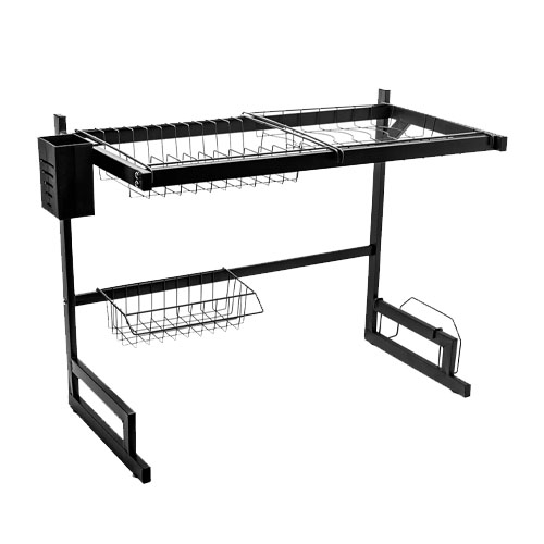 Escorredor de Louça Rack em Inox Preto 65 x 49 cm - Organiz