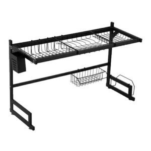 Escorredor de Louça Rack em Inox Preto 85 x 49 cm - Organiz