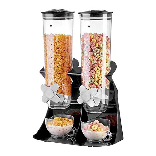 Dispenser Duplo para Cereais com Suporte 28 x 41 cm - Organiz