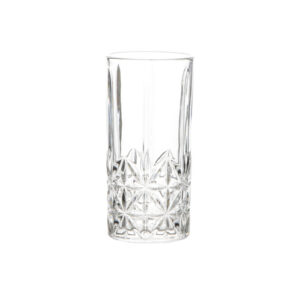 Kit 6 Copos Longos Vidro Lapidado Moon Stone 360 ml - Lanty