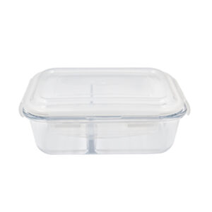 Pote de Vidro Hermético Retangular com Divisória 640 ml - Lanty