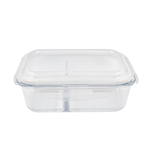 Pote de Vidro Hermético Retangular com Divisória 1040 ml - Lanty