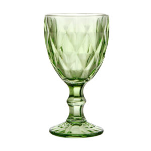 Kit 6 Taças Água Vidro Diamond Esmeralda 340 ml - Lanty