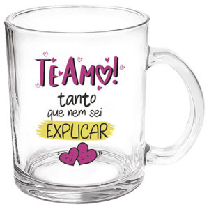 Caneca de Vidro Estampada Te Amo Tanto 330 ml - Lanty