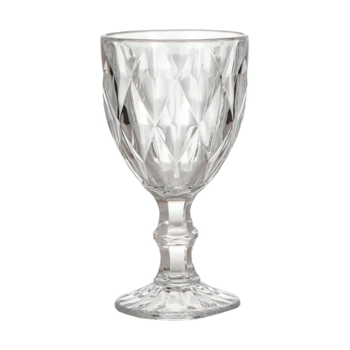 Kit 6 Taças Água Vidro Diamond Clear 260 ml - Lanty