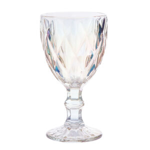 Kit 6 Taças Água Vidro Diamond Rainbow 340 ml - Lanty