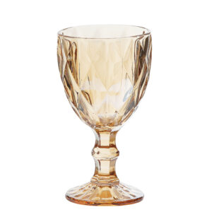 Kit 6 Taças Água Vidro Diamond Âmbar 340 ml - Lanty