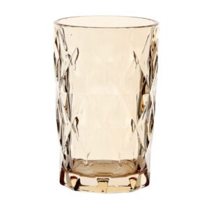 Kit 6 Copos Vidro Diamond Âmbar 350 ml - Lanty
