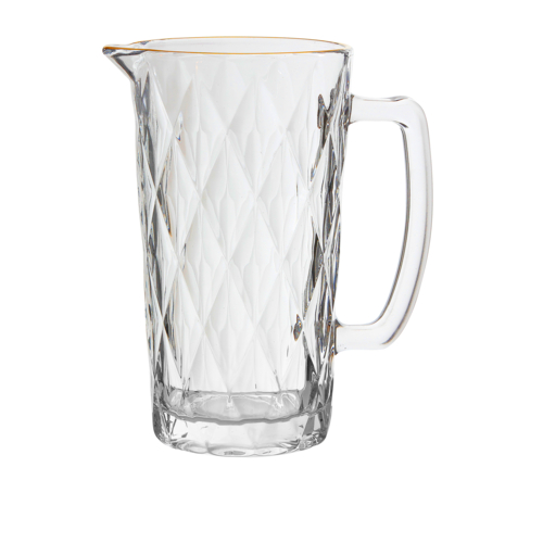 Jarra de Vidro Diamond Borda de Ouro 1 Litro - Lanty