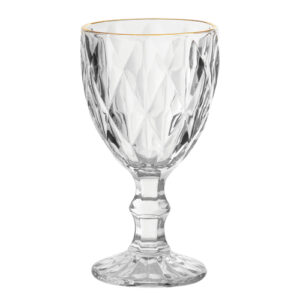 Taças de Vidro Diamond Borda de Ouro 340 ml - Lanty
