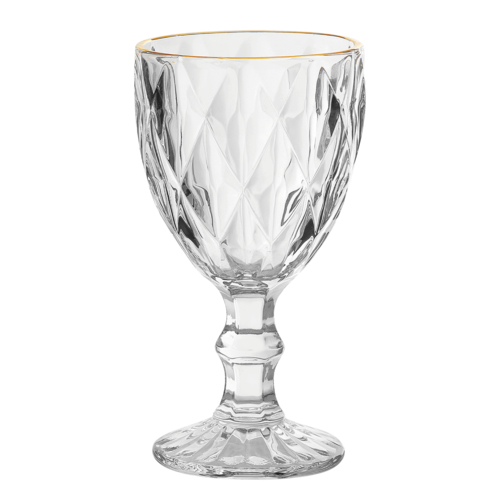 Taças de Vidro Diamond Borda de Ouro 340 ml - Lanty