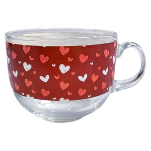 Xícara Estampada Corações 470 ml - Lanty