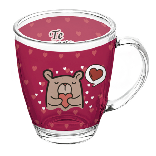 Caneca de Vidro Estampada ursinho 380 ml - Lanty