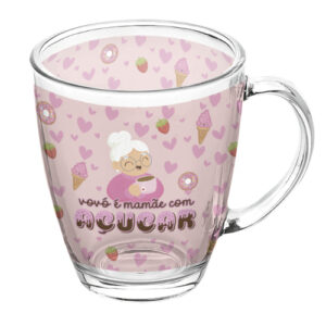 Caneca de Vidro Estampada Vovó 380 ml - Lanty