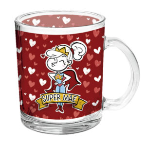 Caneca de Vidro Estampada Super Mãe 380 ml - Lanty